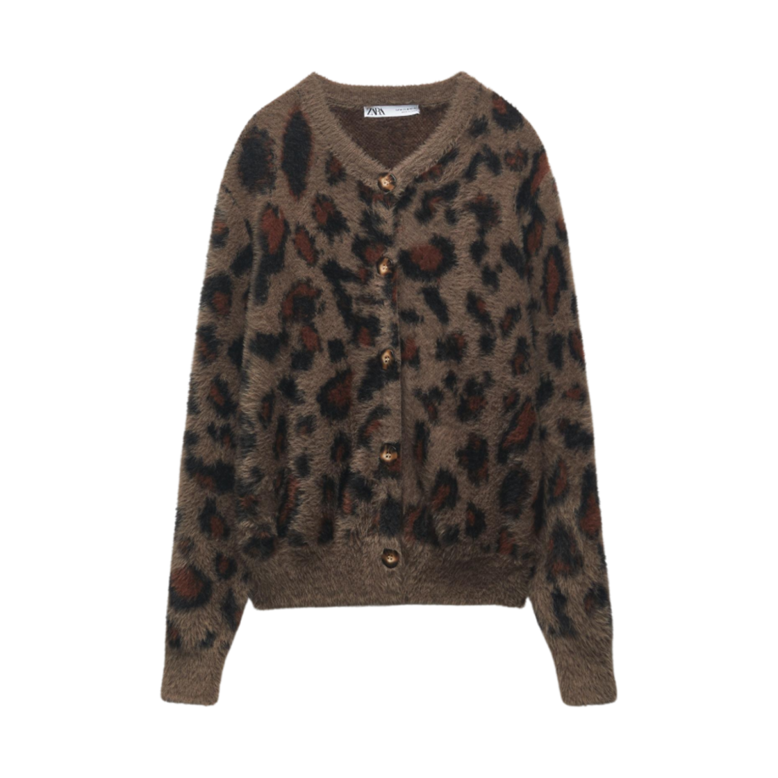 (W) 자라 애니멀 자카드 니트 자켓 레오파드((W) Zara Animal Jacquard Knit Jacket Leopard) - 1