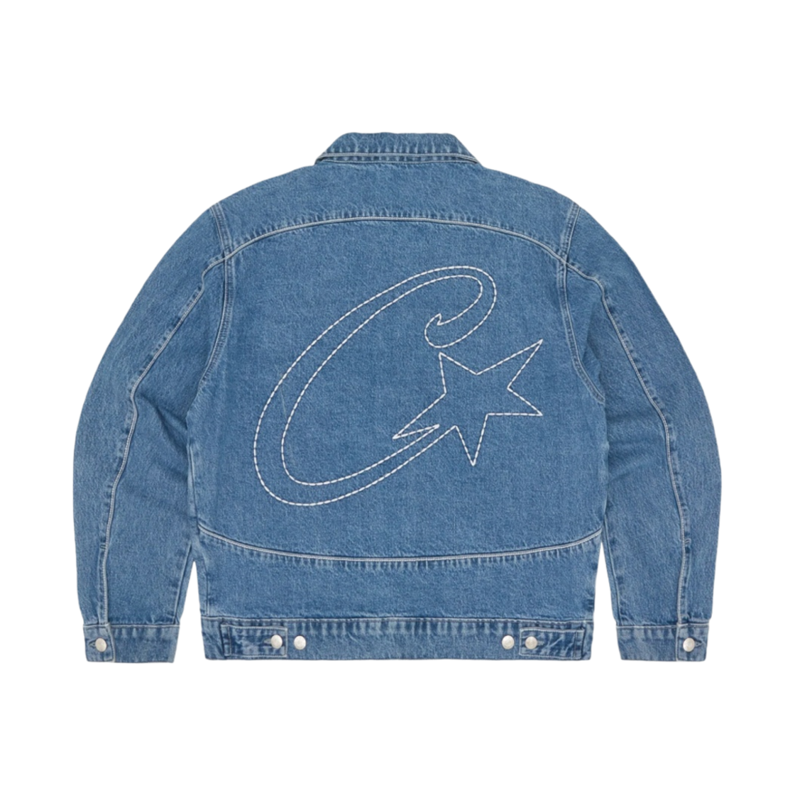 - Corteiz C Star Denim Trucker Jacket Washed Blue