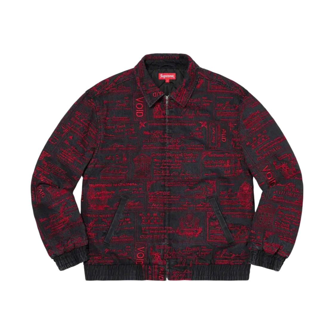 슈프림 체크 자수 데님 자켓 블랙 - 20SS(Supreme Checks Embroidered Denim Jacket Black - 20SS) - 1