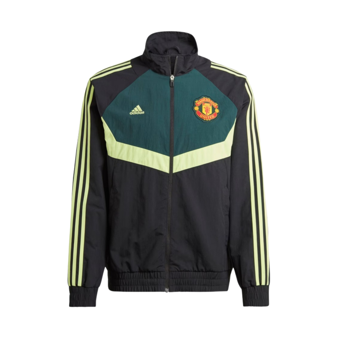 아디다스 맨체스터 유나이티드 우븐 트랙탑 블랙 그린 나이트 - US 사이즈(Adidas Manchester United Woven Track Top Black Green Night -US Sizing)