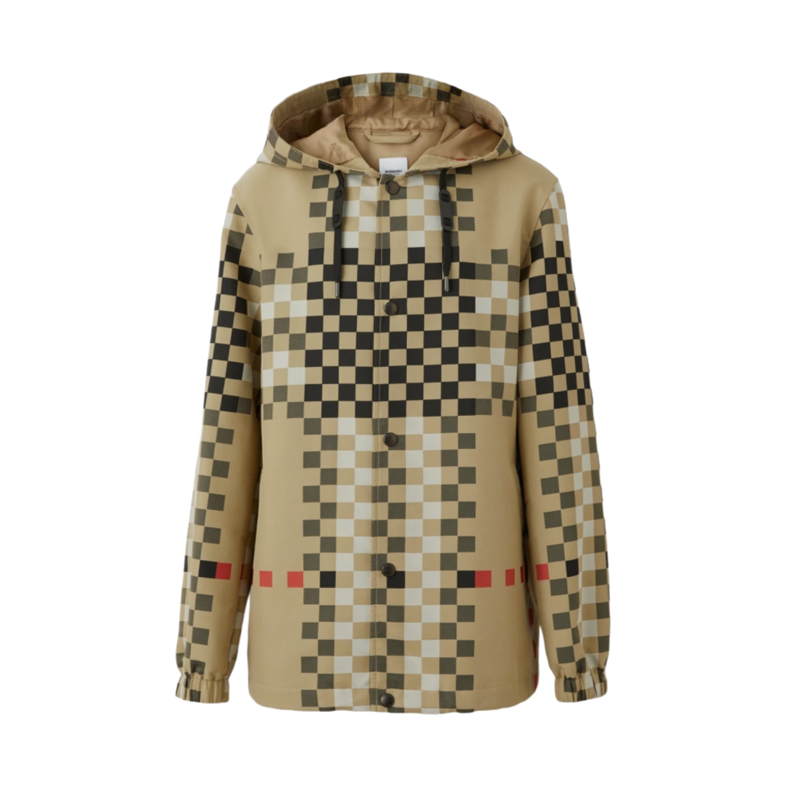 버버리 픽셀 체크 나일론 후드 자켓 아카이브 베이지(Burberry Pixel Check Nylon Hooded Jacket Archive Beige) - 1