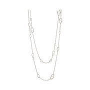 (W) Hermes Farandole Long Necklace 160 Sterling Silver