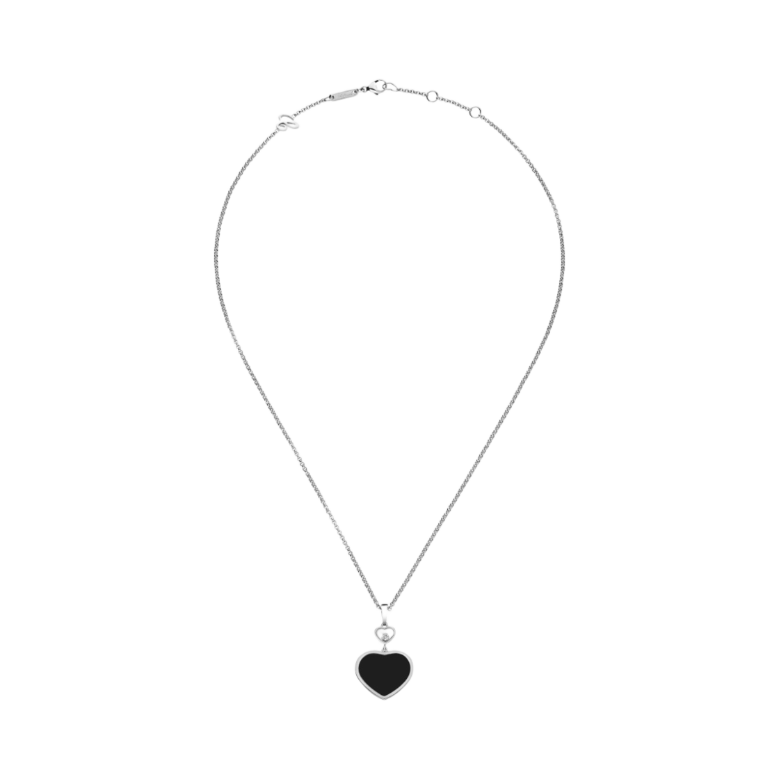 쇼파드 해피 하트 펜던트 화이트 골드 오닉스 다이아몬드(Chopard Happy Hearts Pendant White Gold Onyx Diamond)
