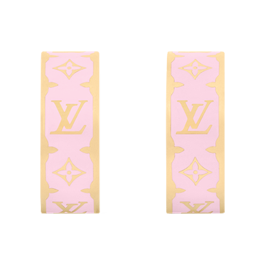 M01831 (W) Louis Vuitton Nanogram Enamel Earrings S00 Pink