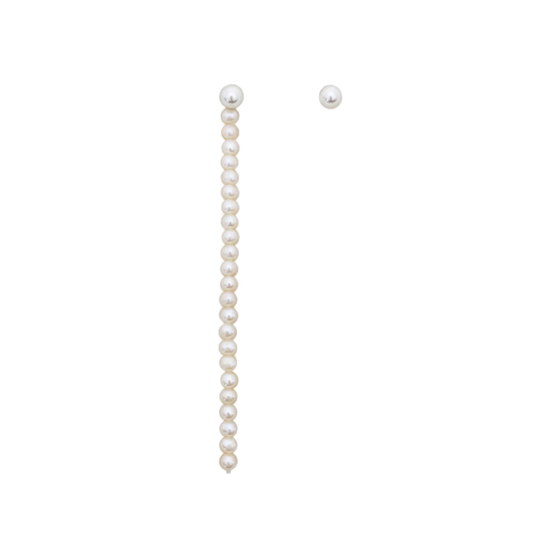L243MER010_02 lovememonster Natural Pearl Unbal Earrings Ivory