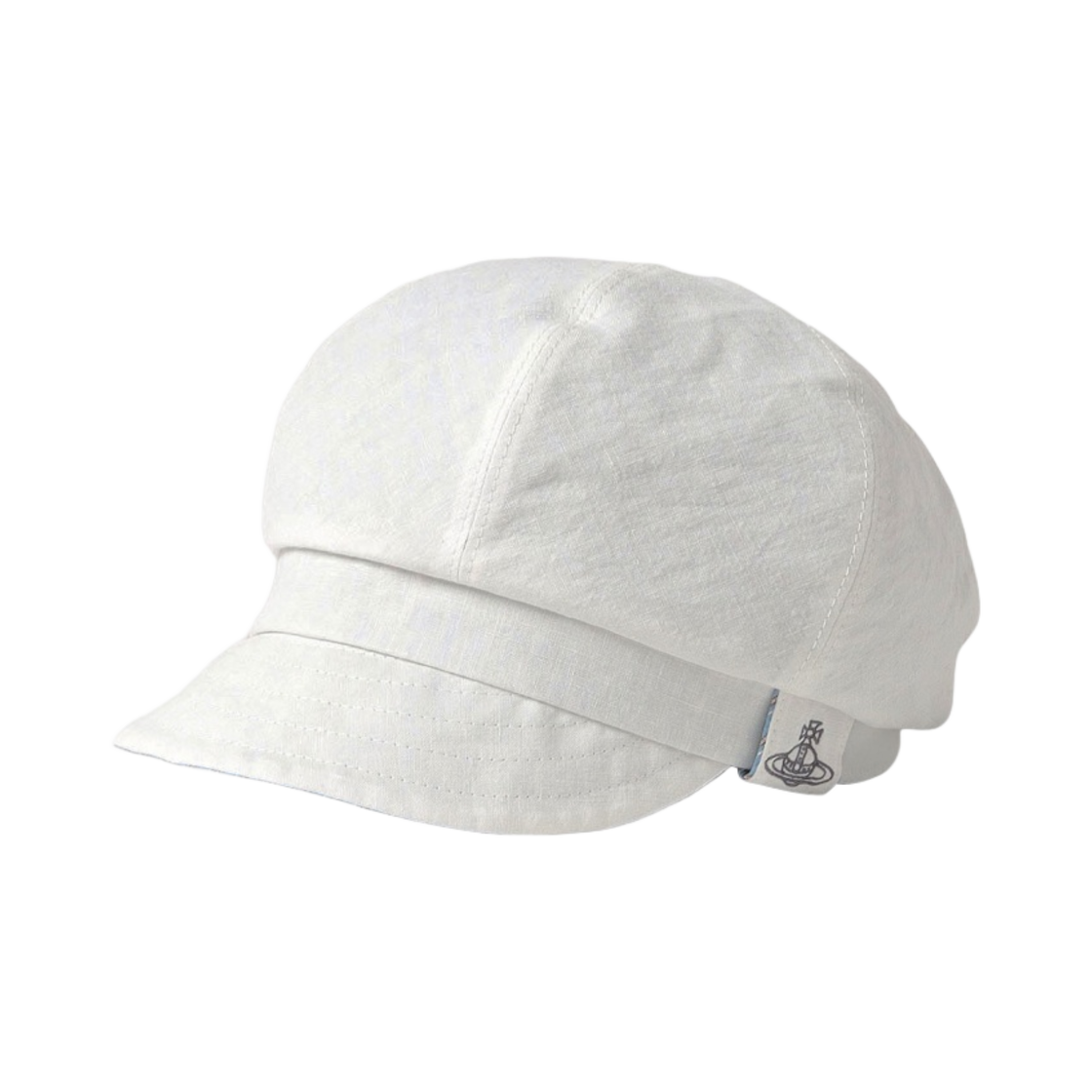 (W) 비비안 웨스트우드 스트라이프 리넨 뉴스보이 오프 화이트((W) Vivienne Westwood Striped Linen Newsboy Off White) - 1