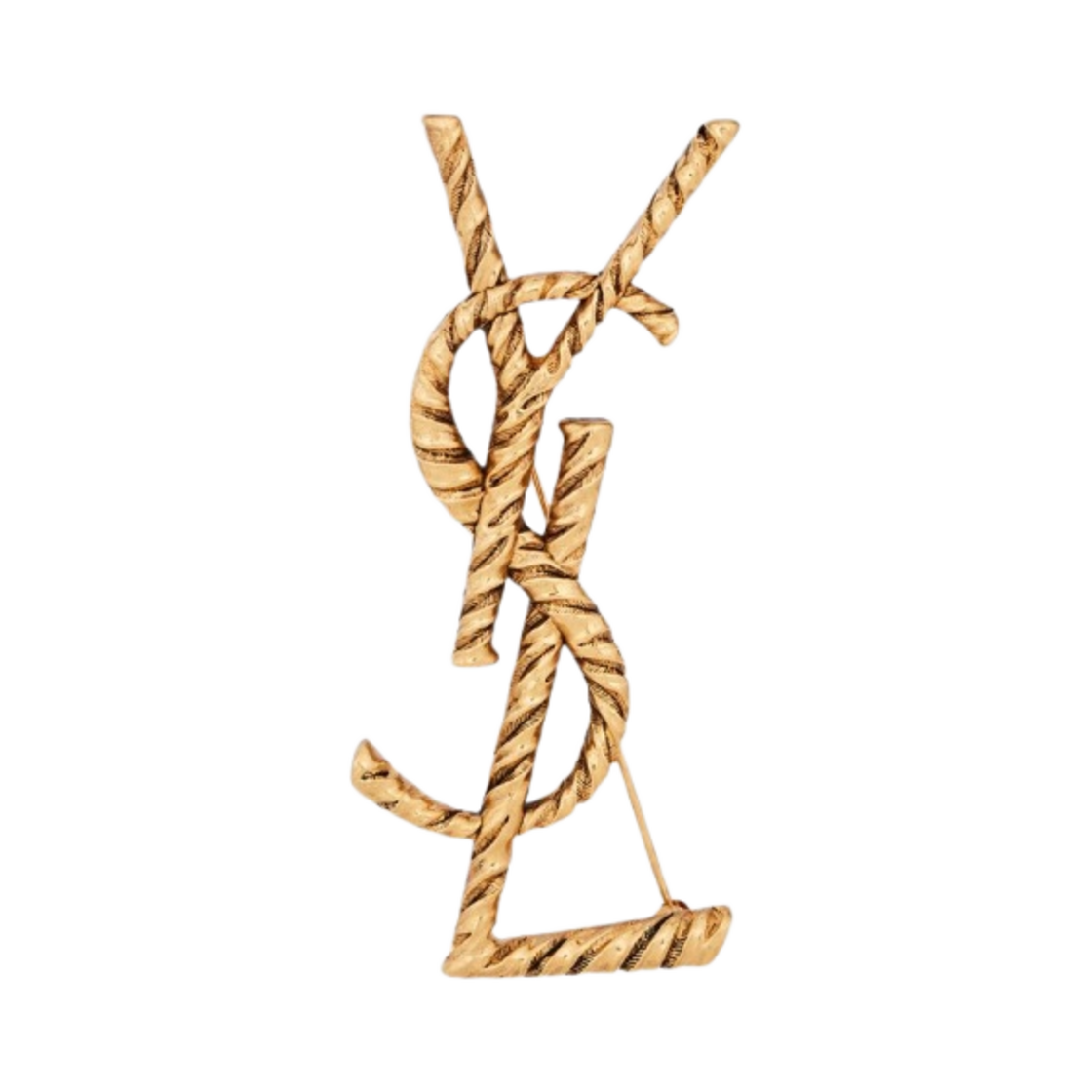 생로랑 오피움 YSL 트위스티드 브로치 메탈 골드(Saint Laurent Opyum Ysl Twisted Brooch In Metal Gold) - 1