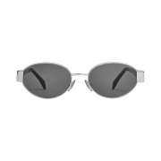 (W) Celine Triomphe Metal 01 Sunglasses in Metal Silver Smoke