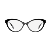 Chanel Cat Eye Blue Light Glasses Acetate Calfskin & Black Gold Transparent Lenses Asian Fit