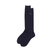(W) Vivienne Westwood ORB School Ribbed High Socks Navy