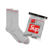 Supreme Hanes Crew Socks Heather Grey (4 Pack)