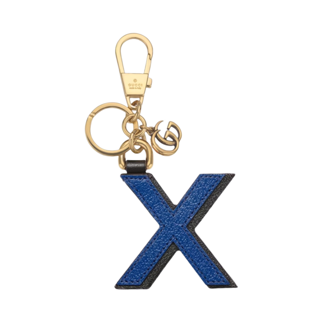 구찌 레터 X 키체인 다크 블루 블랙 레더(Gucci Letter X Keychain Dark Blue Black Leather) - 1