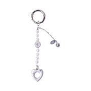 Nff Heart Charm Key Ring Silver