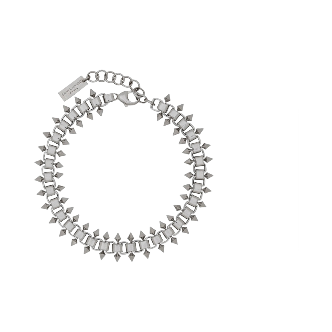 (W) 생로랑 스퀘어 앤 스파이크 체인 브레이슬릿 메탈 팔라디움((W) Saint Laurent Square And Spikes Chain Bracelet In Metal Palladium) - 1