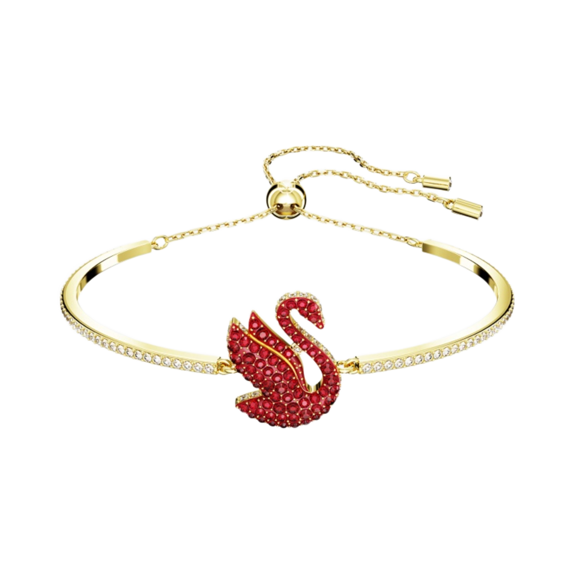 5649774 (W) Swarovski Iconic Swan Bangle Red Gold Plated