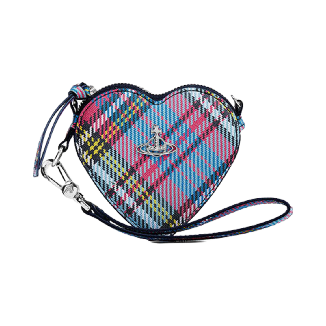 비비안 웨스트우드 바이오그린 사피아노 프린티드 하트 리스틀릿 맥켄디 타르탄(Vivienne Westwood Biogreen Saffiano Printed Heart Wristlet Macandy Tartan) - 1