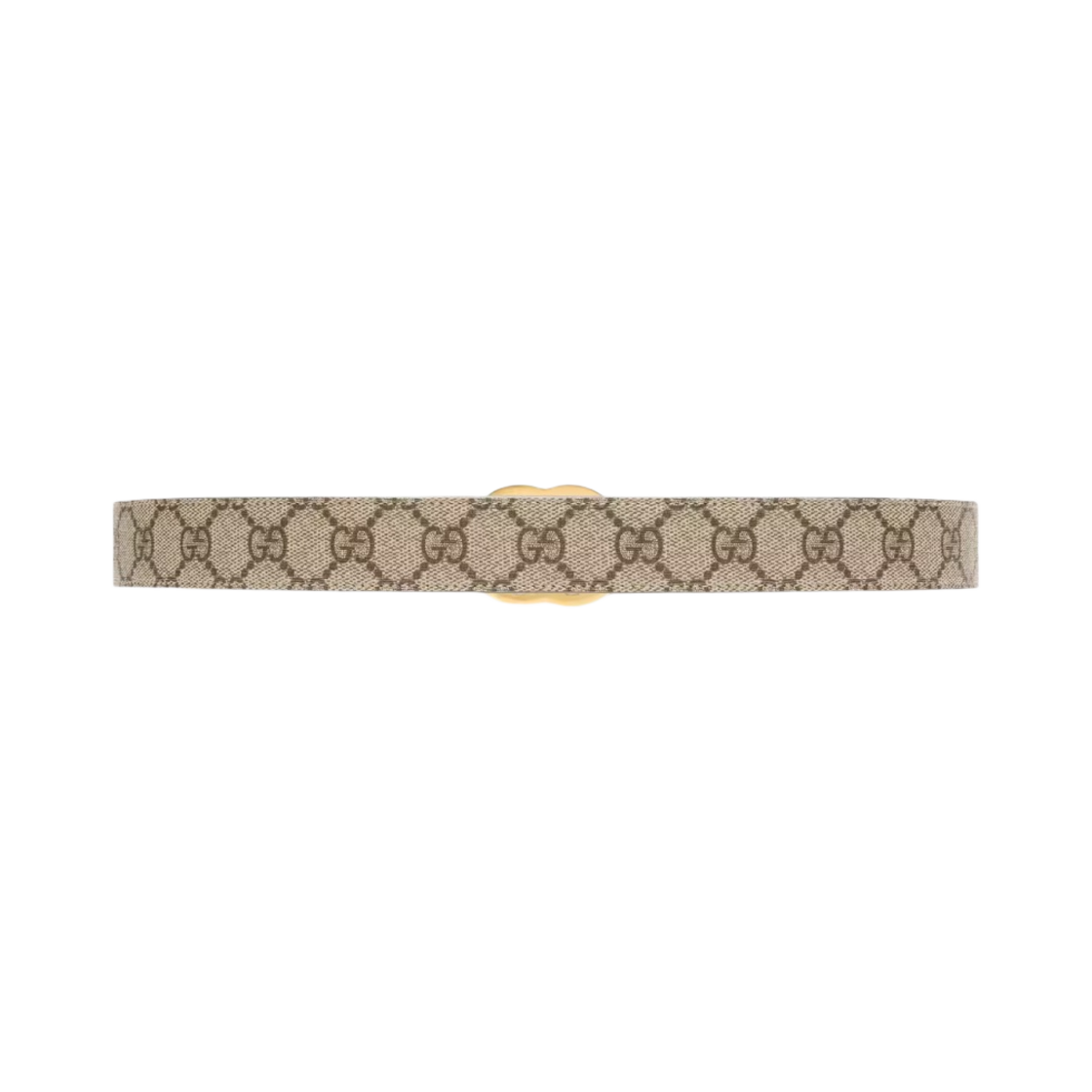(W) 구찌 GG 슈프림 캔버스 씬 마몽 벨트 베이지 에보니 화이트((W) Gucci GG Supreme Canvas Thin Marmont Belt Beige Ebony White) - 2