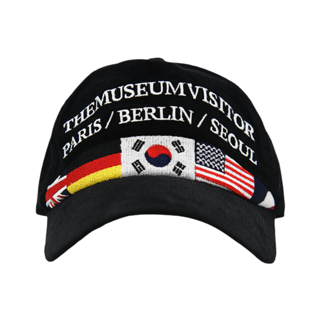 더뮤지엄비지터 플래그 스티치드 코듀로이 볼캡 블랙(The Museum Visitor Flag Stitched Corduroy Ball Cap Black)