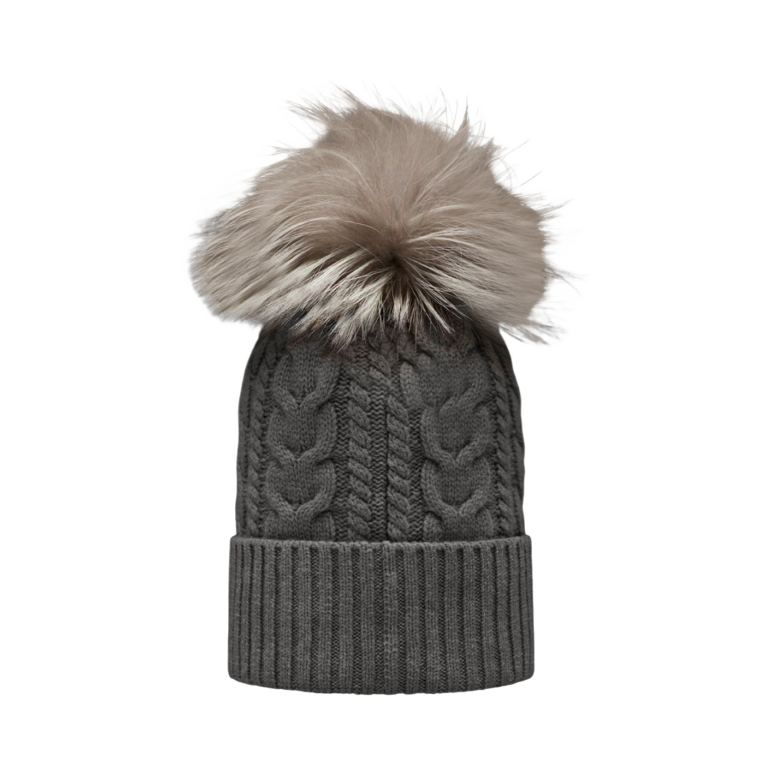 (W) 몽클레르 폼폼 비니 미디움 그레이 멜란지 - 22FW((W) Moncler Beanie with Pom Pom Medium Grey Melange - 22FW) - 2