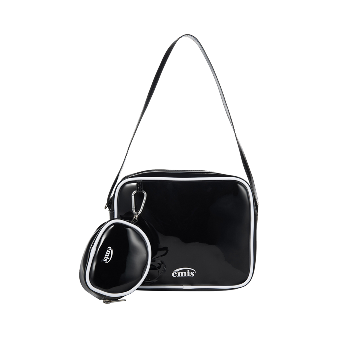 ☆人気☆【EMIS】☆ENAMEL SHOULDER BAG WITH COIN PURSE SE.T☆ Emis Enamel Shoulder Bag With Coin Purse Set-Pink | ของแท้