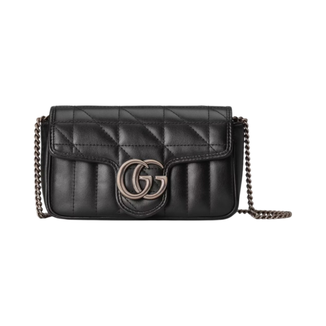 구찌 GG 마몽 슈퍼 미니백 블랙(Gucci GG Marmont Super Mini Bag Black)