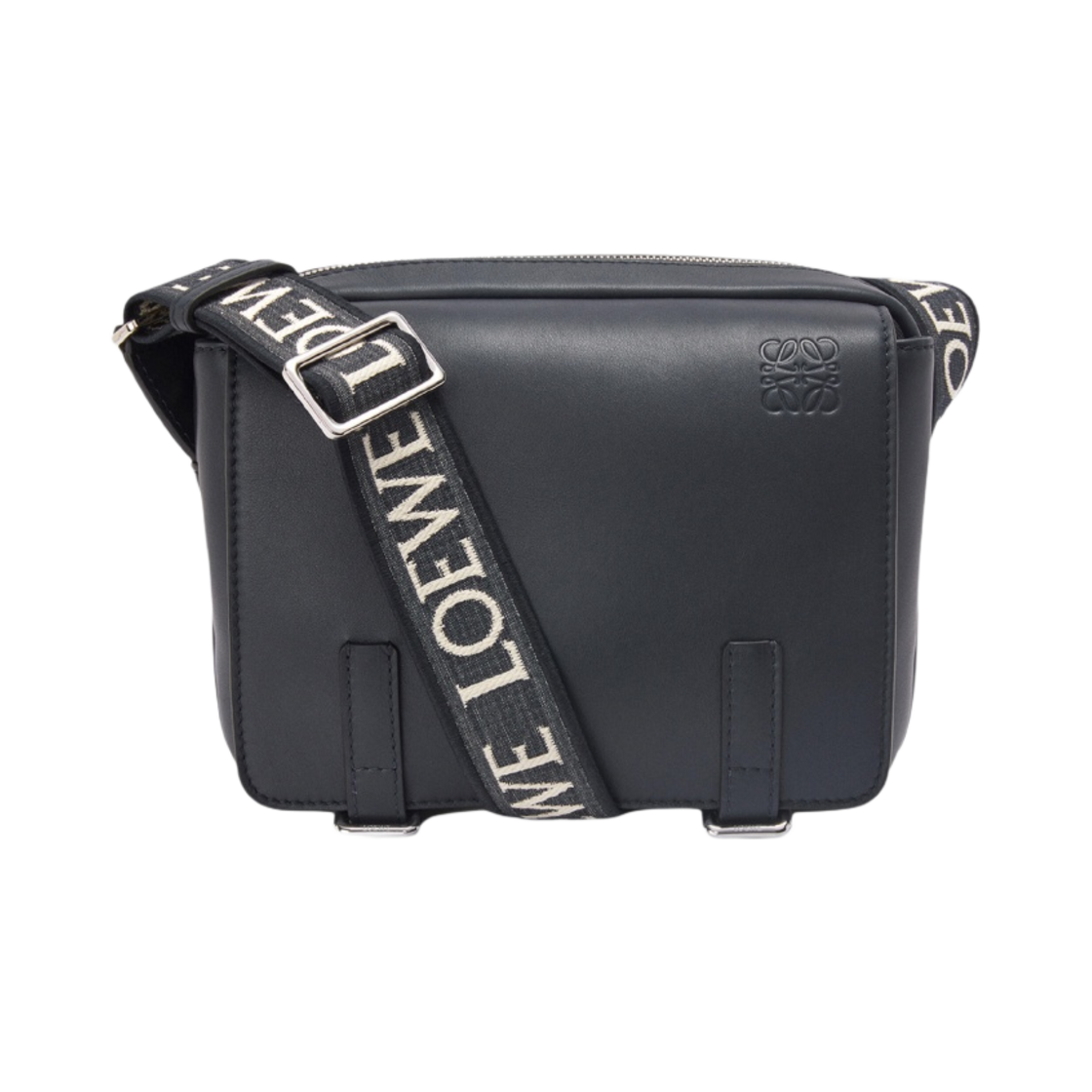 로에베 XS 밀리터리 메신저백 카프스킨 앤 자카드 딥 네이비(Loewe XS Military Messenger Bag in Calfskin and Jacquard Deep Navy) - 1