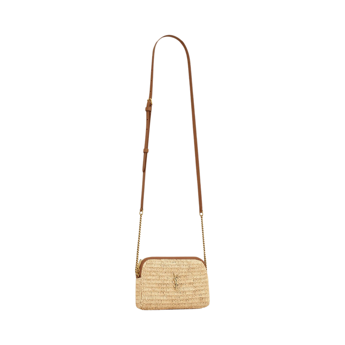 생로랑 가비 지퍼 파우치 라피아 내츄럴 브릭(Saint Laurent Gaby Zipped Pouch In Raffia Naturel Brick) - 3