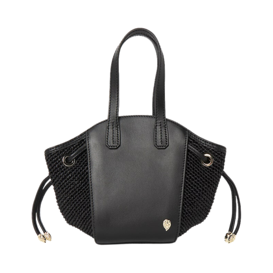 BAG51737 Helen Kaminski Piaf Tote with Raffia Black Charcoal