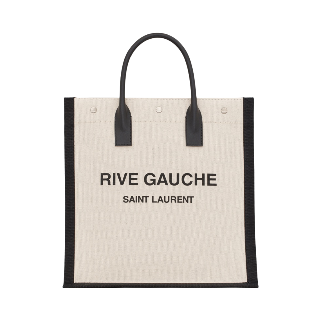 생로랑 리브 고쉬 노스 사우스 토트백 프린티드 리넨 앤 레더 린 블랑(Saint Laurent Rive Gauche North/South Tote Bag In Printed Linen And Leather Lin Blanc) - 1