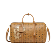 BAPE x MCM Ottomar Visetos Weekender Bag Medium Cognac