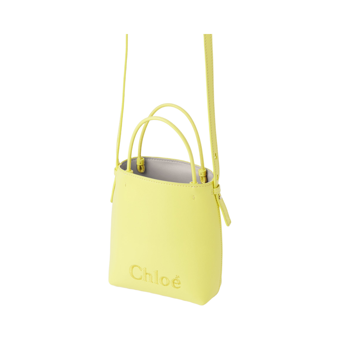 CHC23UP873I10703 Chloe Sense Micro Tote Bag Daffodil Yellow - #2
