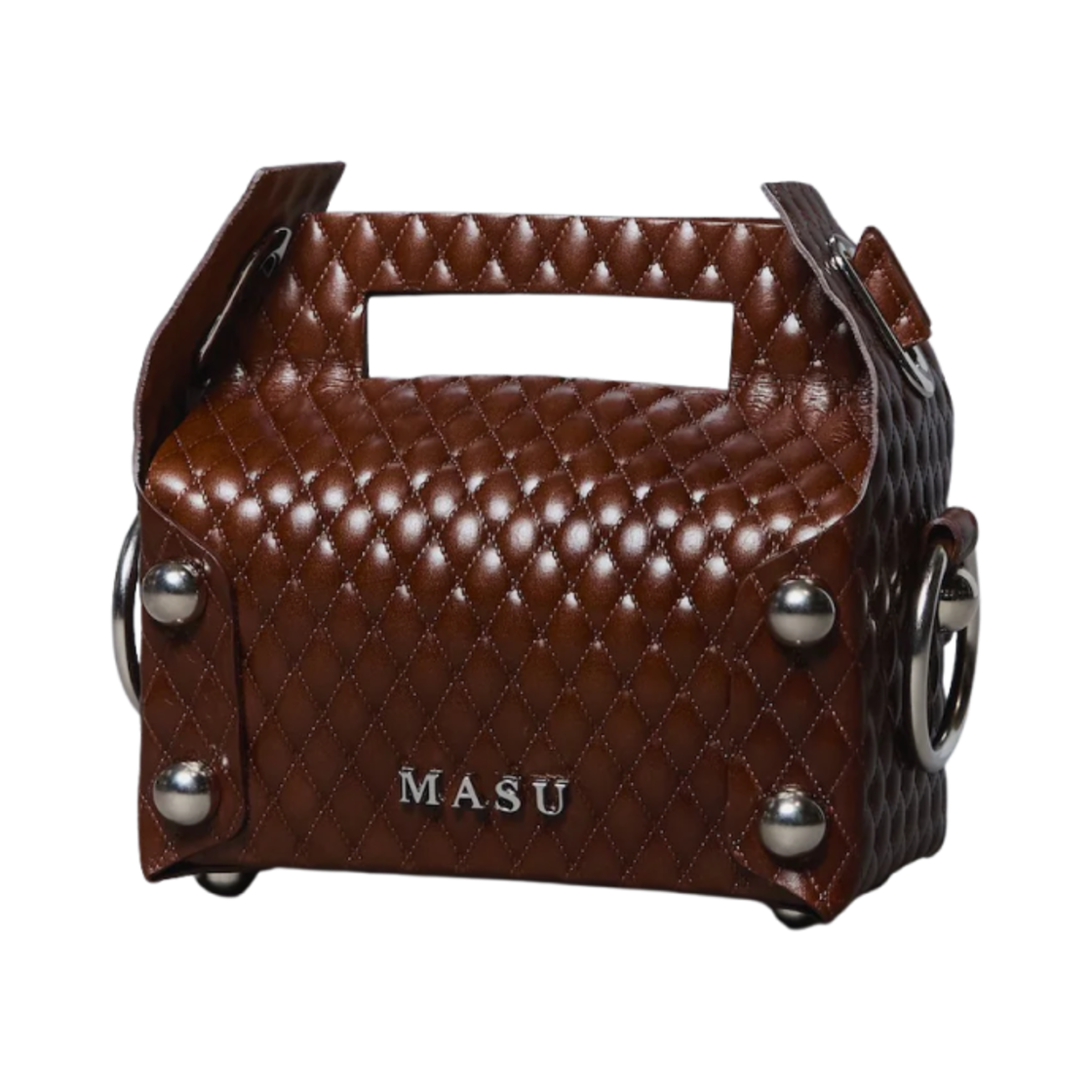 마수 레더 케이크 미니백 브라운 - 25SS(Masu Leather Cake Mini Bag Brown - 25SS)