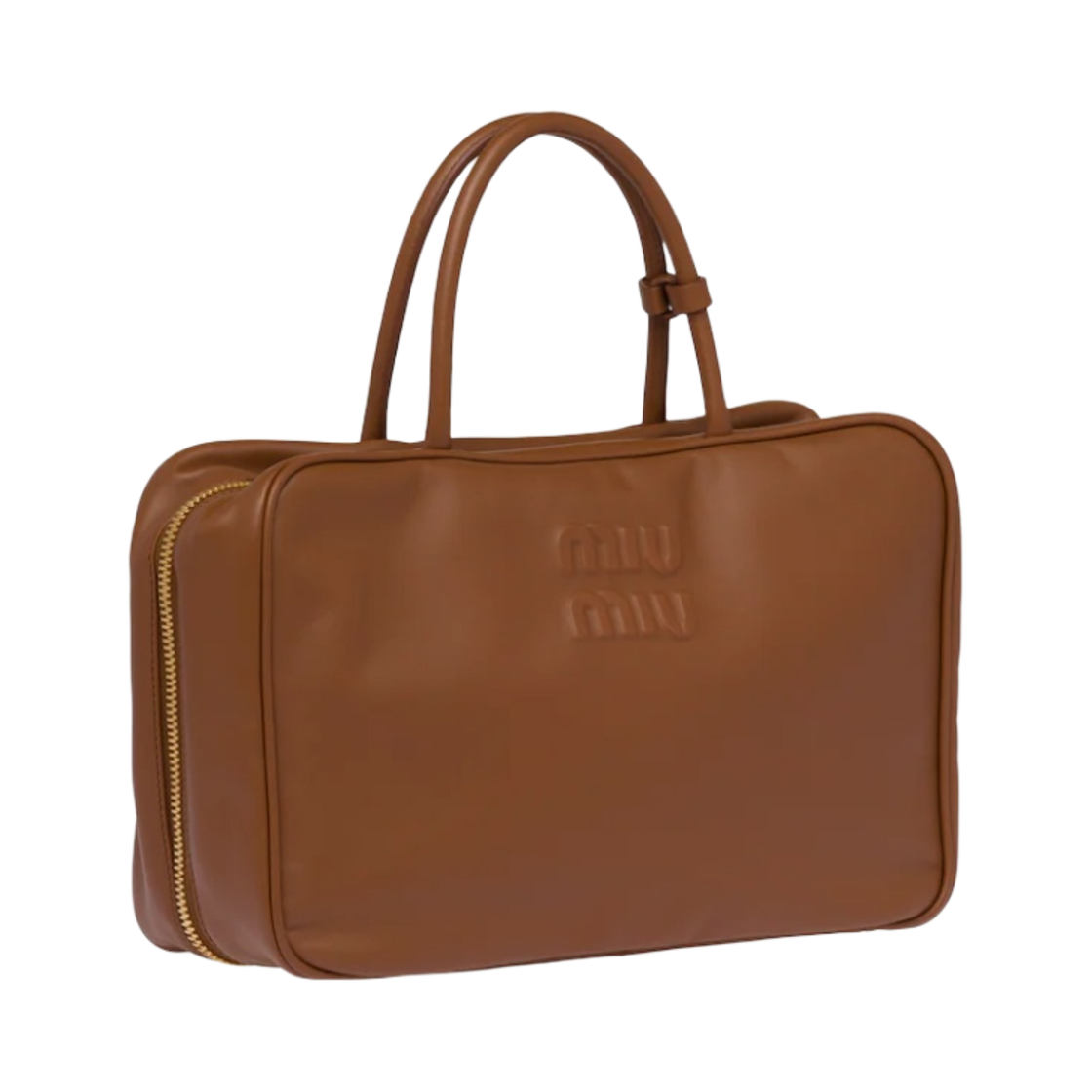 미우 미우 가죽 탑 핸들백 코냑(Miu Miu Leather Top Handle Bag Cognac) - 2