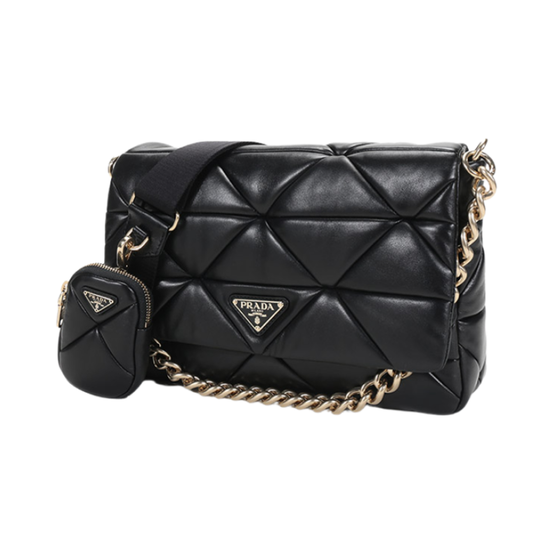 프라다 시스템 나파 패치워크 숄더백 블랙(Prada System Nappa Patchwork Shoulder Bag Black) - 2