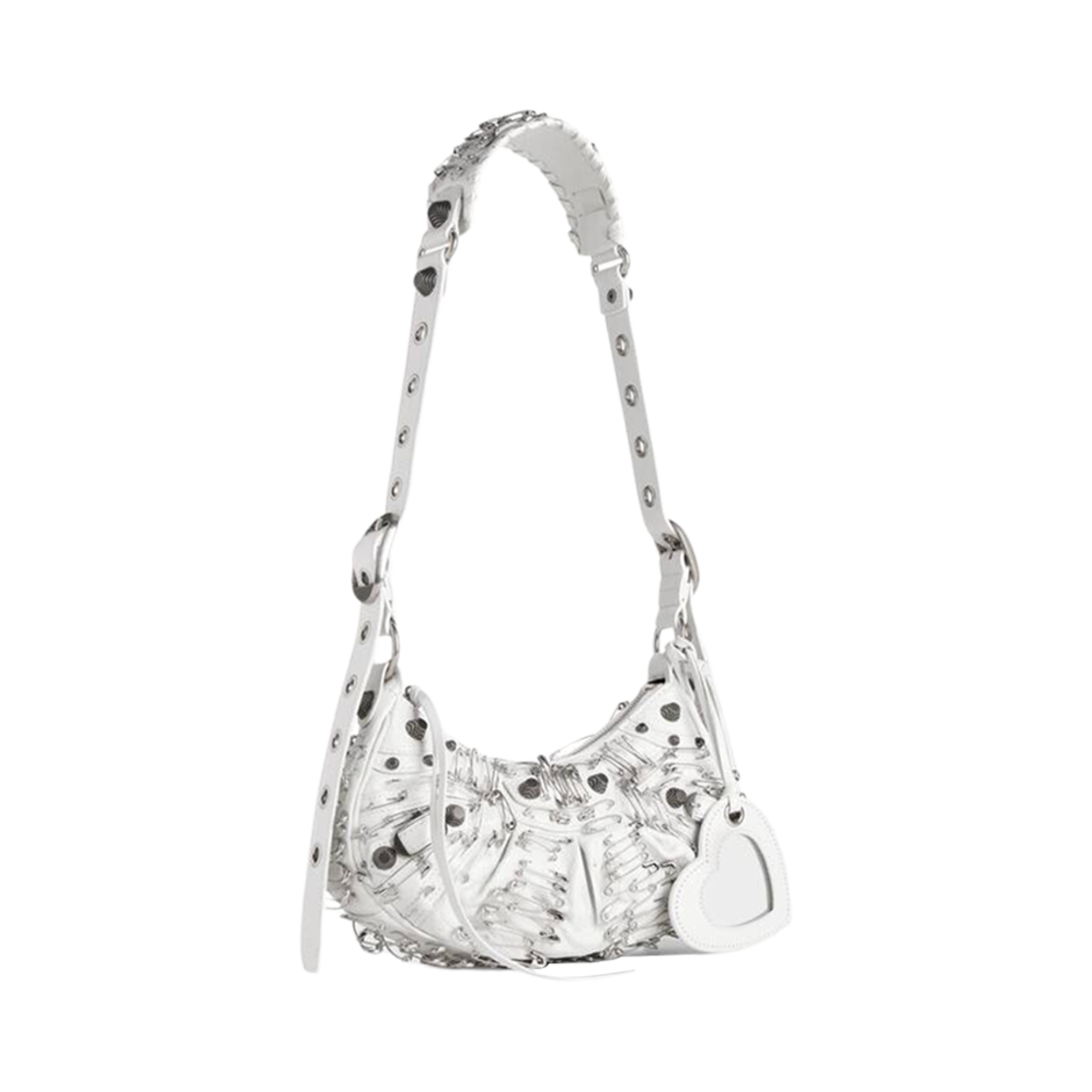 발렌시아가 르 카골 XS 숄더백 세이프티 핀 옵틱 화이트(Balenciaga Le Cagole XS Shoulder Bag with Safety Pins Optic White) - 2