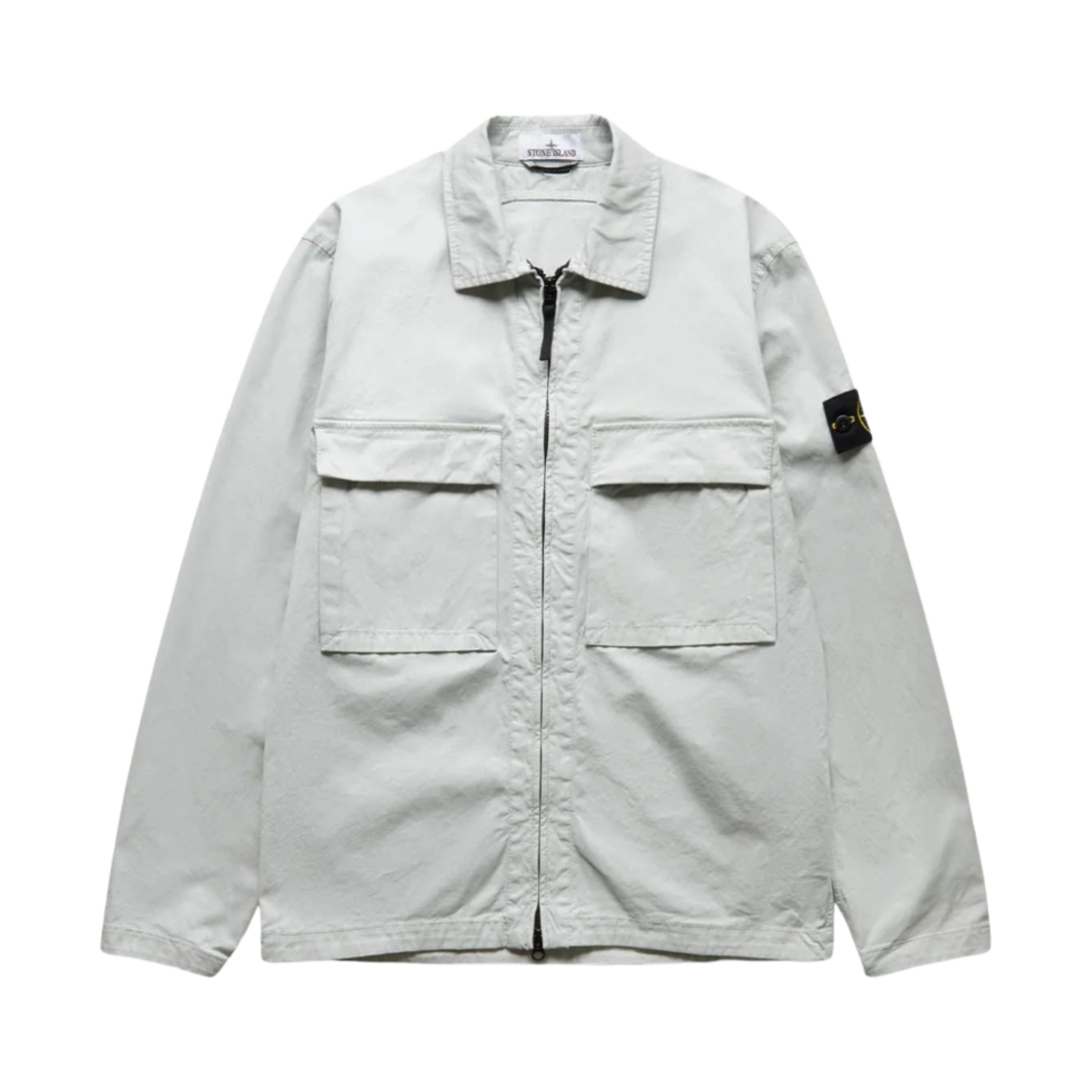 스톤 아일랜드 11710 가먼트 다이드 스트레치 코튼 개버딘 오버셔츠 라이트 그레이 - 22FW(Stone Island 11710 Garment Dyed Stretch Cotton Gabardine Overshirt Light Grey - 22FW) - 1
