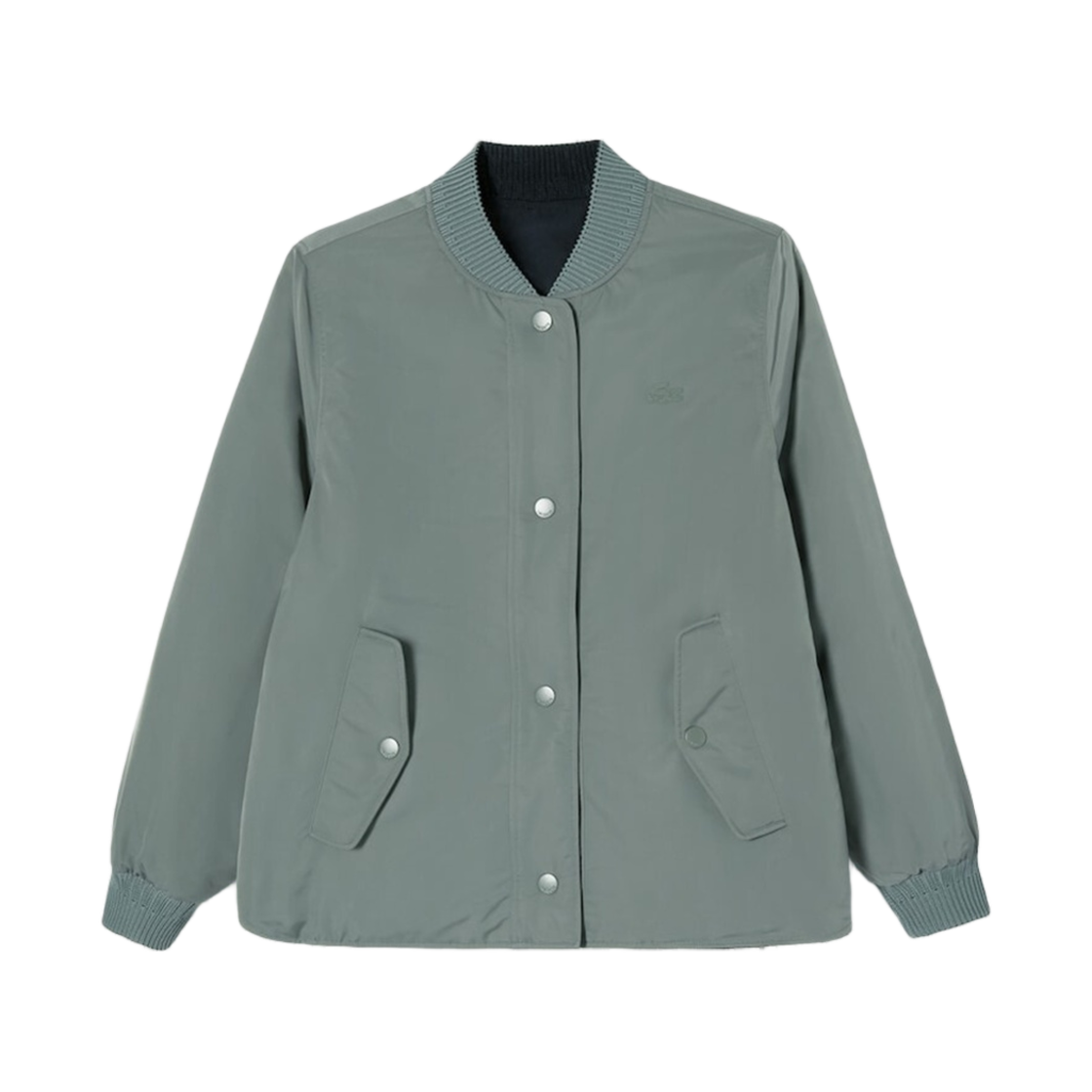 (W) 라코스테 다이아몬드 퀼팅 리버시블 점퍼 다크 그린((W) Lacoste Diamond Quilted Reversible Jumper Dark Green) - 1