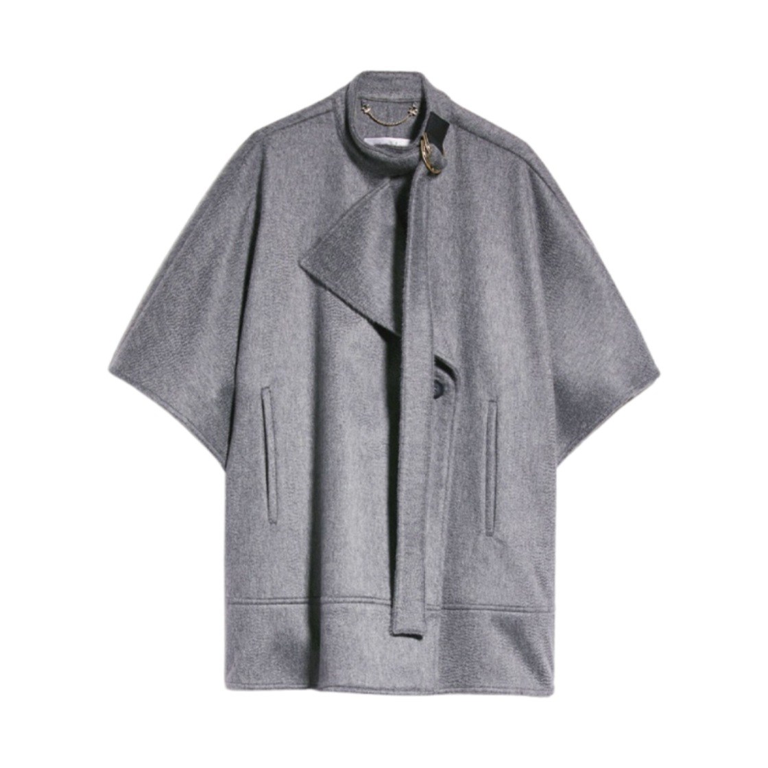 (W) 막스마라 헤이븐 액세서리 울 앤 캐시미어 케이프 미디움 그레이((W) Max Mara Haven Accessori Wool and Cashmere Cape Medium Grey) - 1