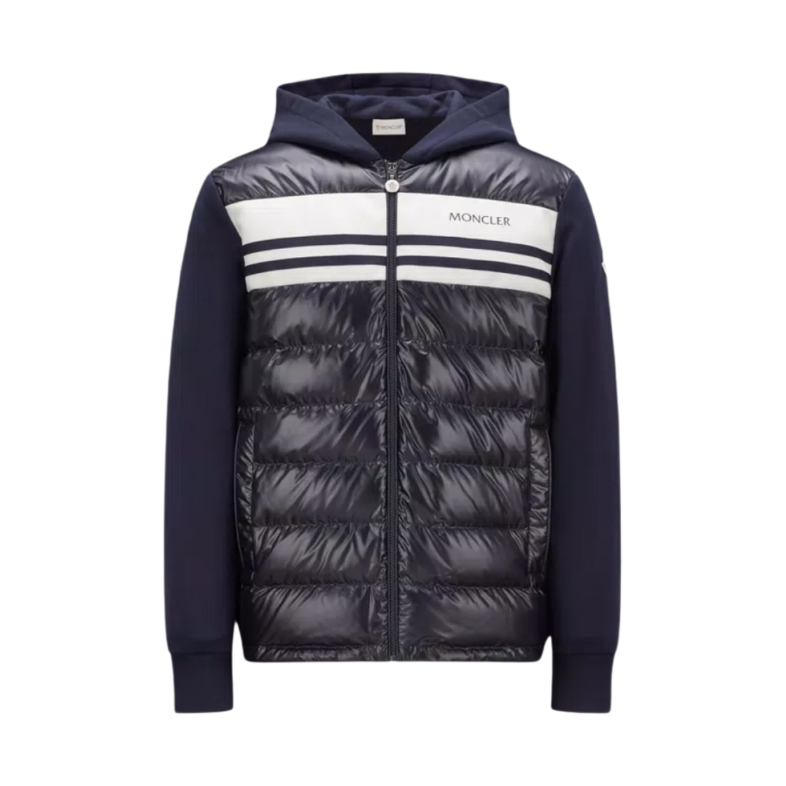 몽클레르 패딩 코튼 집업 후드 네이비 블루 - 23FW(Moncler Padded Cotton Zip-Up Hoodie Navy Blue - 23FW) - 1