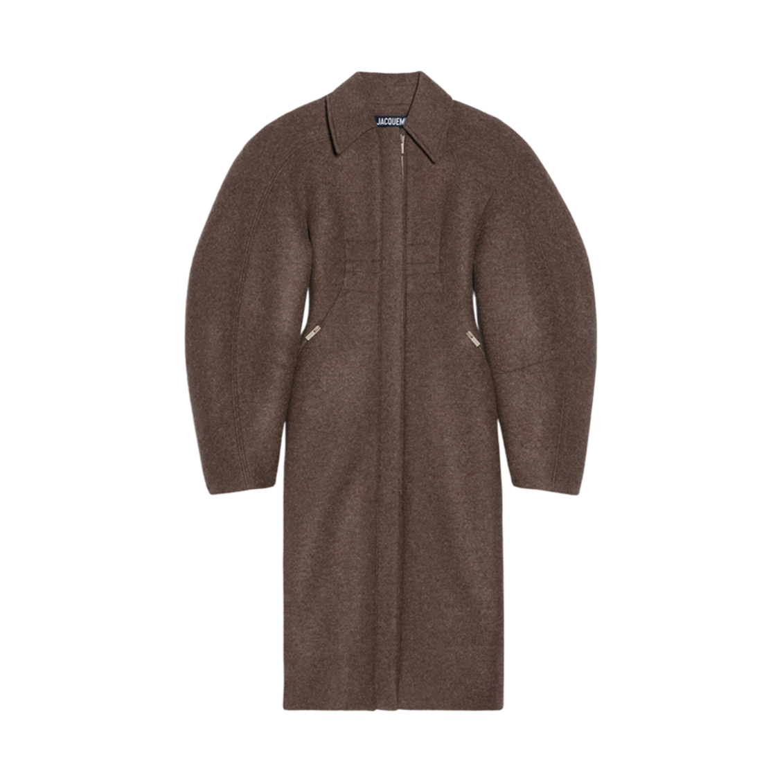 (W) 자크뮈스 르 망토 크루아상 아워글래스 코트 다크 브라운((W) Jacquemus Le Manteau Croissant Hourglass Coat Dark Brown) - 1