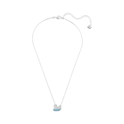 (W) Swarovski Iconic Swan Pendant Small Blue Rhodium Plated
