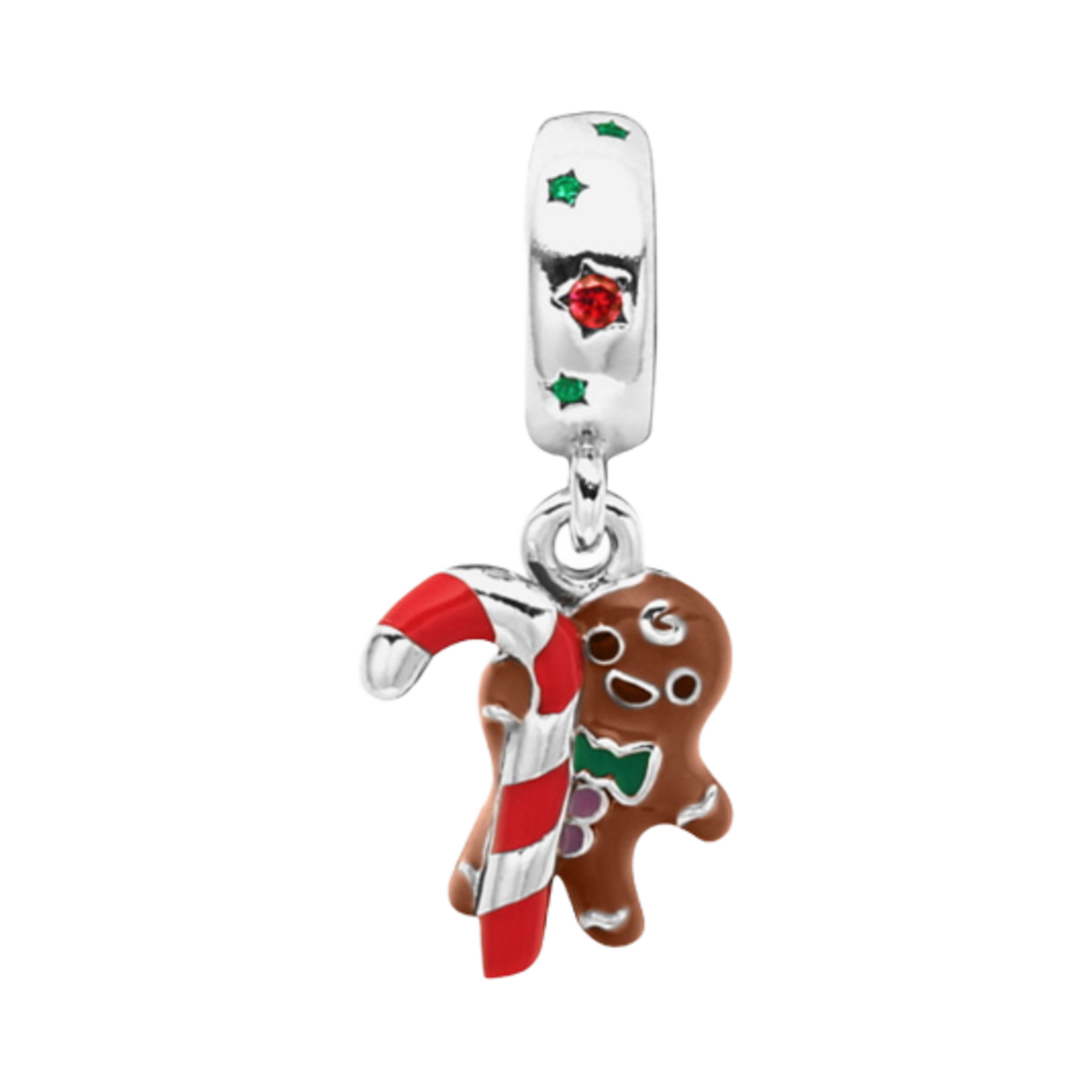 (W) 판도라 진저브레드 맨 댕글 참 멀티컬러((W) Pandora Gingerbread Man Dangle Charm Multicolor) - 1