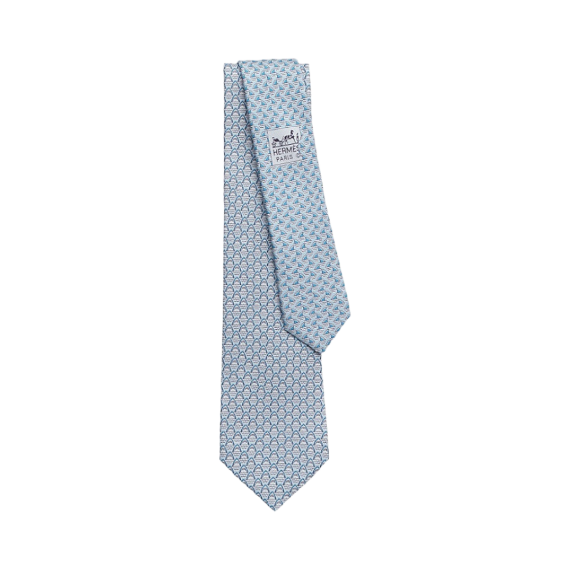 에르메스 타이 7 레 덴츠 데르메스 트윌비 타이 씨엘 그리(Hermes Tie 7 Les Dents d'Hermes Twillbi Tie Ciel Gris) - 1