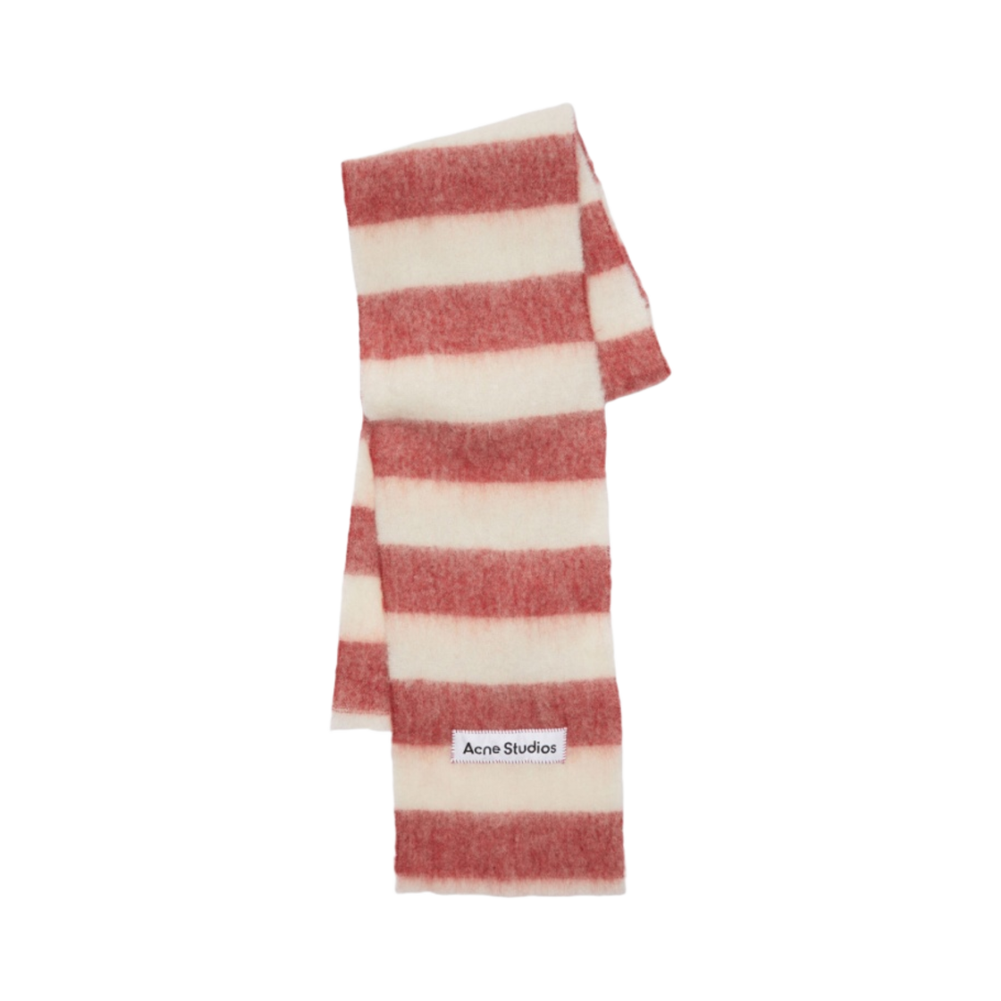 아크네 스튜디오 울 블렌드 스트라이프 머플러 레드 화이트