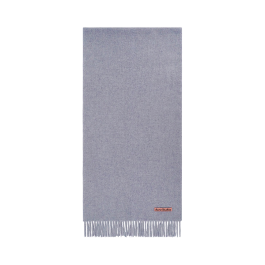 CA0210-DGT Acne Studios Narrow Wool Fringe Scarf Powder Blue Melange