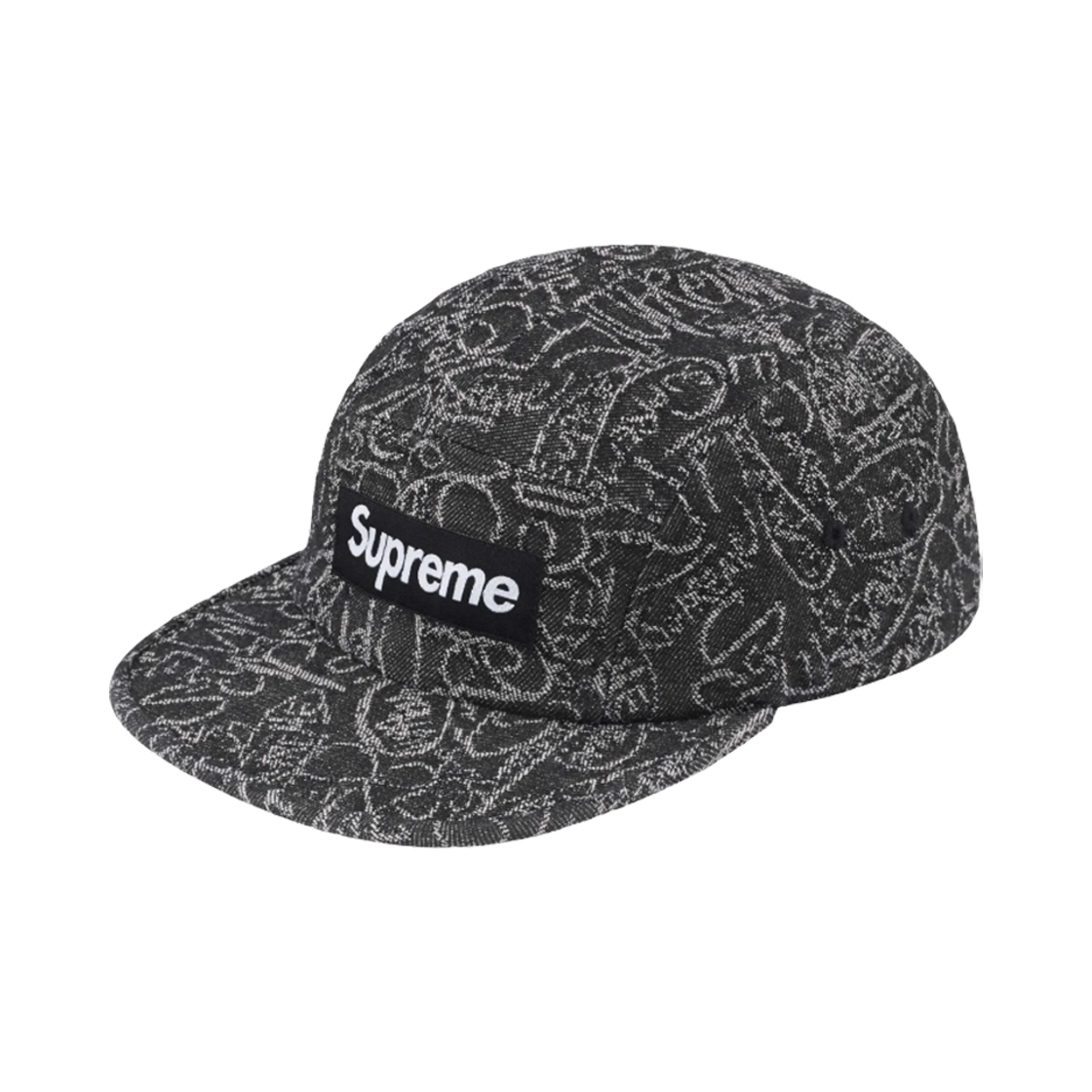 - Supreme Handwriting Denim Camp Cap Black - 25SS