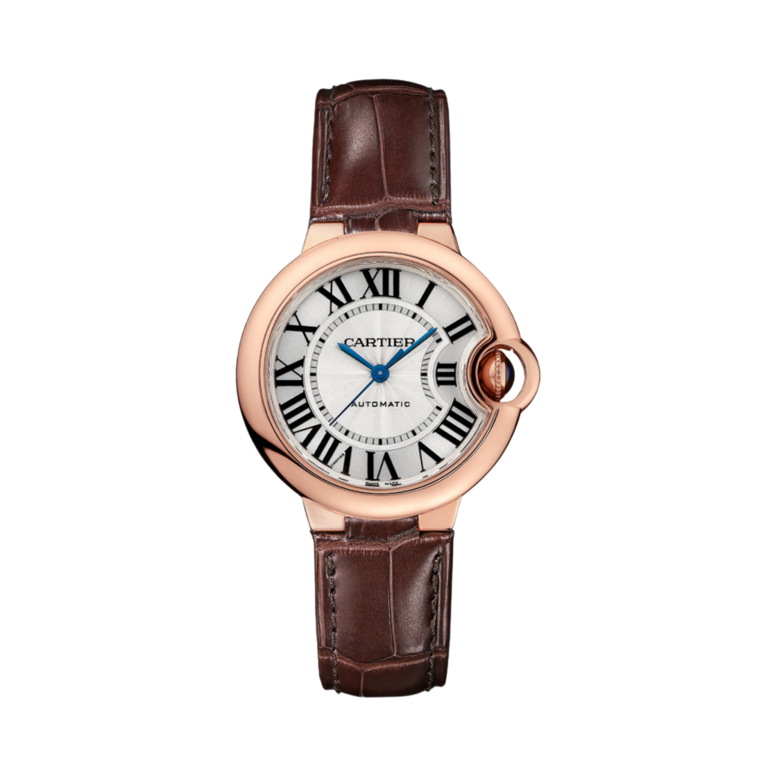 까르띠에 발롱 블루 드 워치 33mm 오토매틱 핑크 골드 레더(Cartier Ballon Bleu de Watch 33mm Automatic Pink Gold Leather)