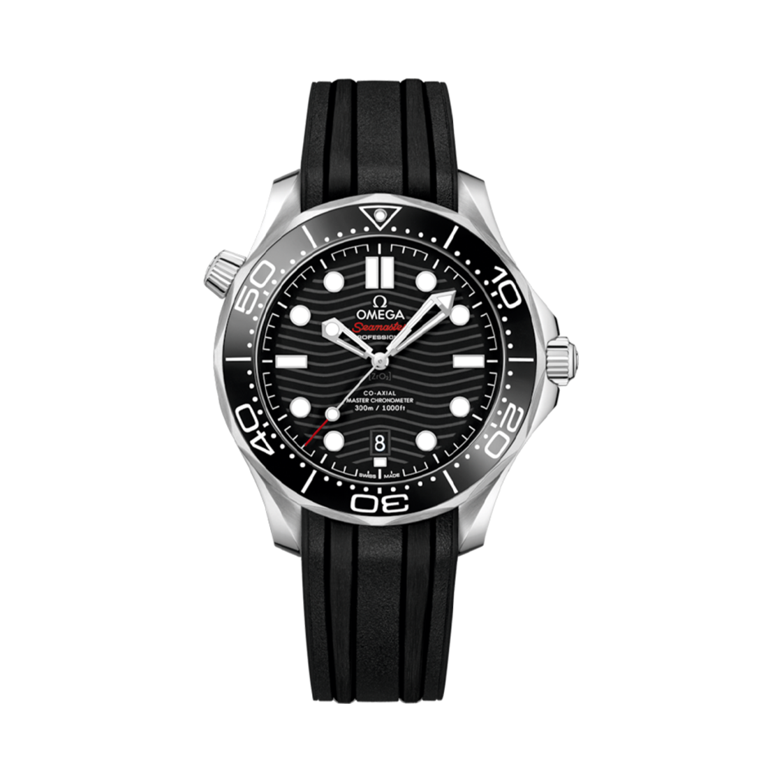 21032422001001 Omega Seamaster Diver 300M Steel Rubber Strap Black
