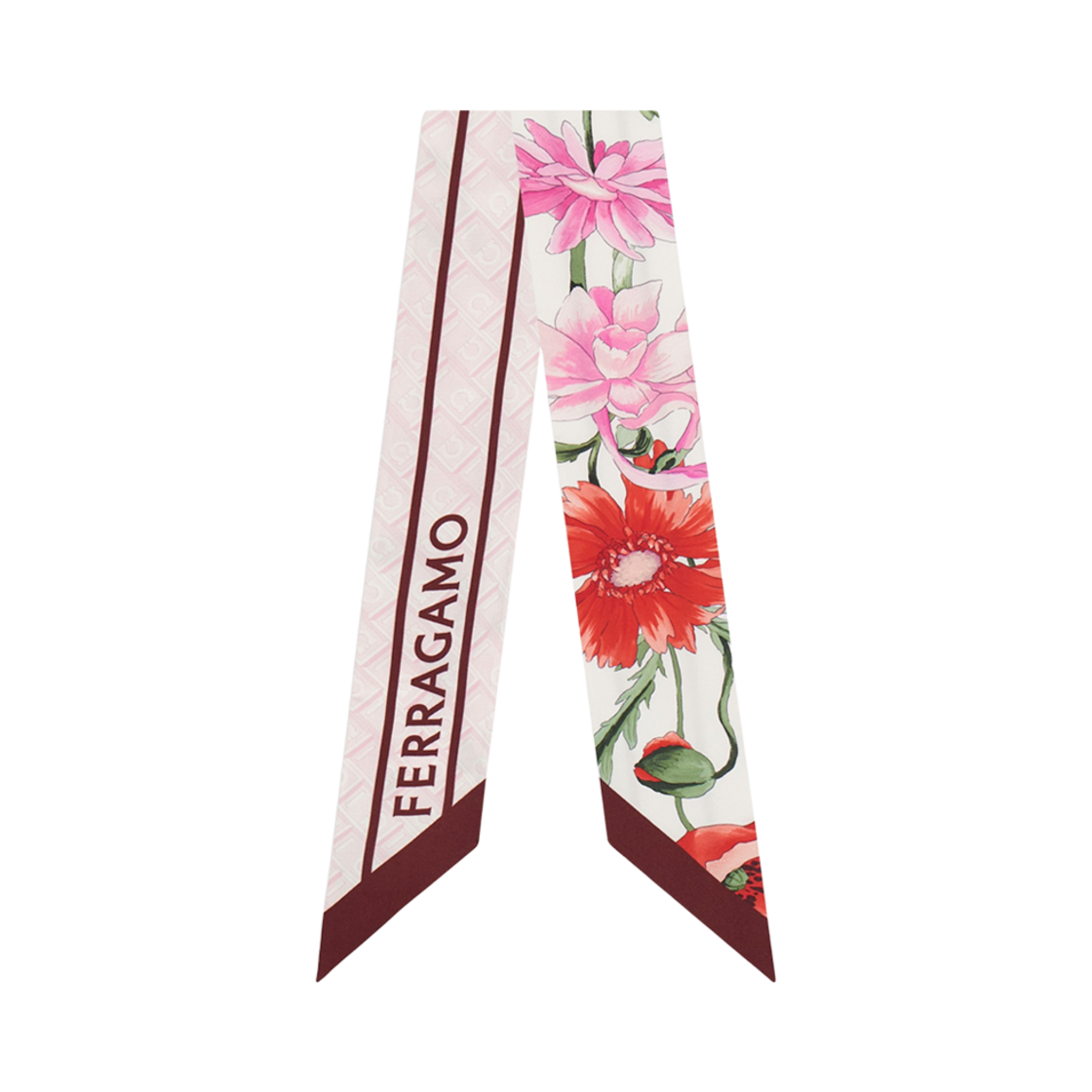 (W) 페라가모 부케 프린트 미니 방도 코튼 캔디((W) Ferragamo Bouquet Print Mini Bandeau Cotton Candy) - 1