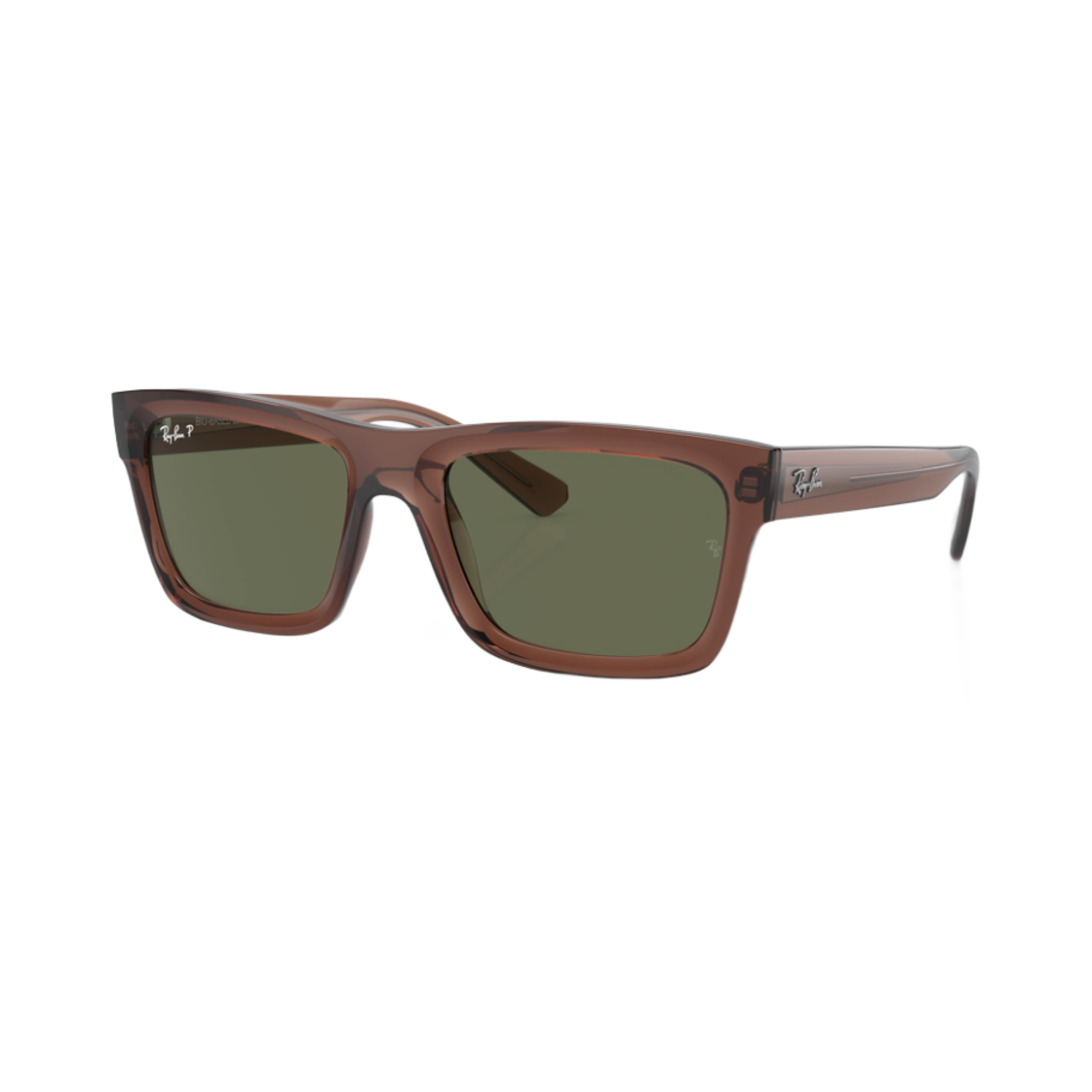레이밴 워렌 바이오 베이스드 폴리쉬드 브라운 프레임 다크 그린 클래식 렌즈 로우 브릿지 핏(Ray-Ban Warren Bio-Based Polished Transparent Brown Frame Dark Green Classic Lenses Low Bridge Fit)